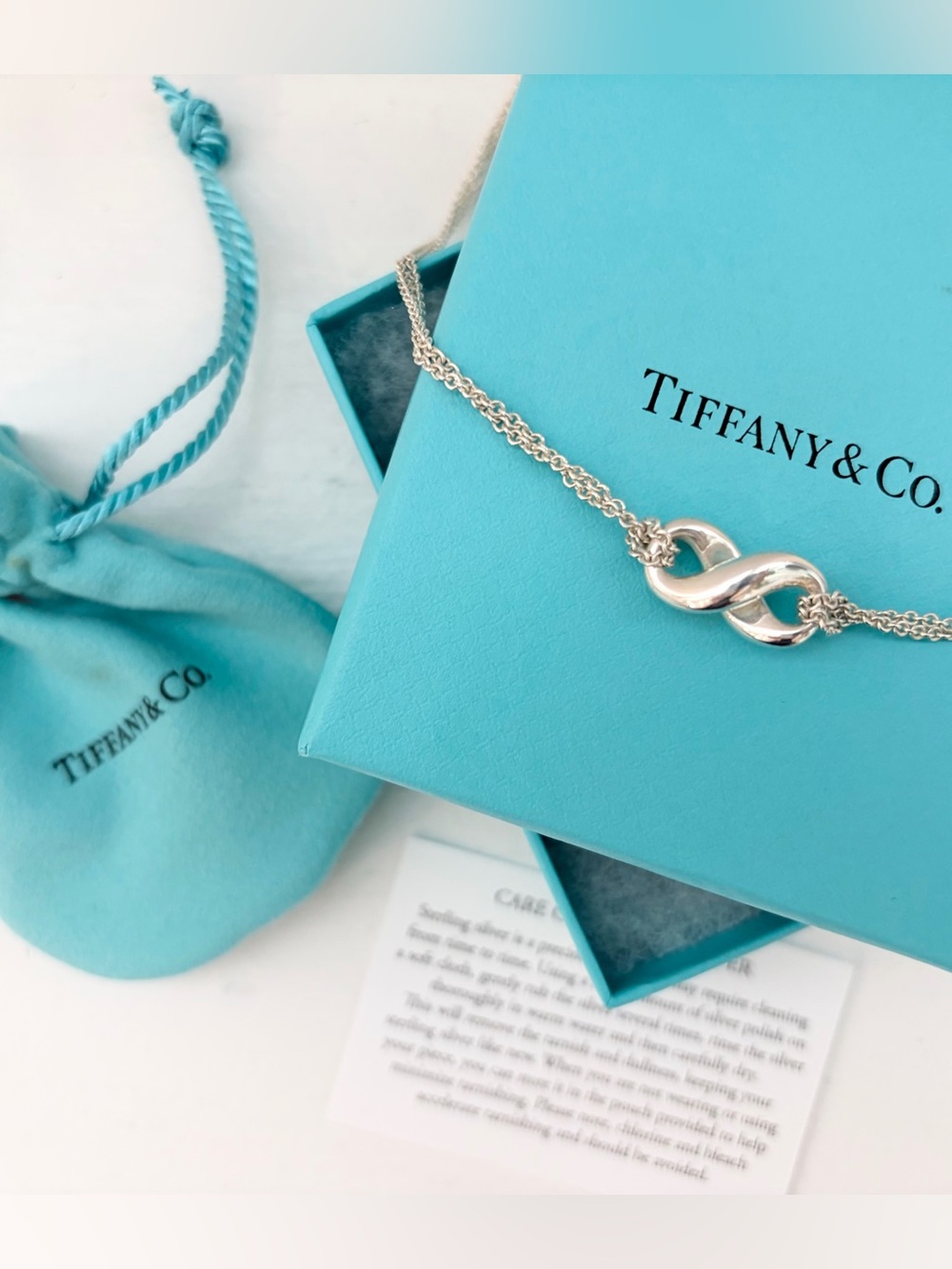 Auth TIFFANY & CO 20mm Infinity Sterling Silver 925 16” Necklace